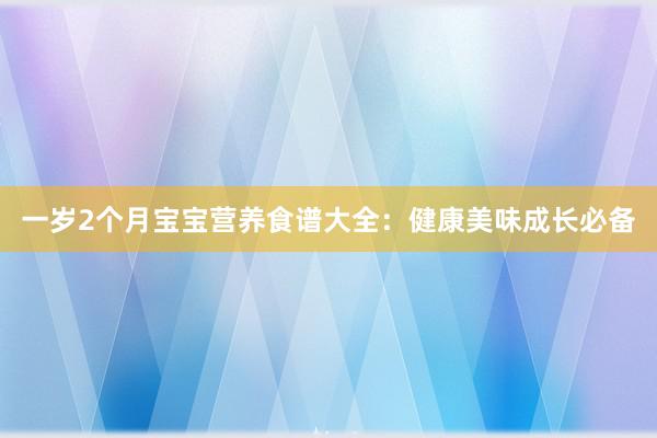 一岁2个月宝宝营养食谱大全：健康美味成长必备